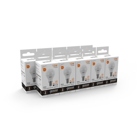 LED LED ELEMENTARY 12W ball 3000K TEP. Bel. E14 880LM GAUSS 53112-2