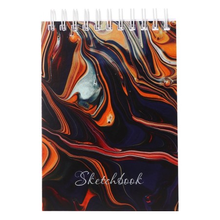 A6 sketchbook, 80 sheets on the crest on the short side of the "marble", the cover coated cardboard, solid substrate, block 100 g/m²