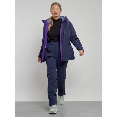Ski jacket female, size 50, dark blue color-3