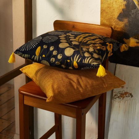 Decorative pillowcase with brushes Ethel "Sun", 43x43 cm-5