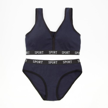 Female set (top, panties) Dark blue color, size 42-44-4