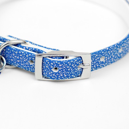 Soft collar "Andromeda" 31 x 1 cm, artificial leather, mix of flowers-2