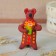 Dymkovo toy "Bear with a flower, with a rooster, with harmony", 11 cm, mix