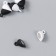 Magnetic metal lock "heart" black and white 2 pcs 1.2x1.2 cm
