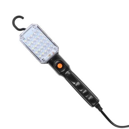 A portable LEAZon Lighting LED lamp with a circuit breaker, 12W, 25LED, 10 m, black-1