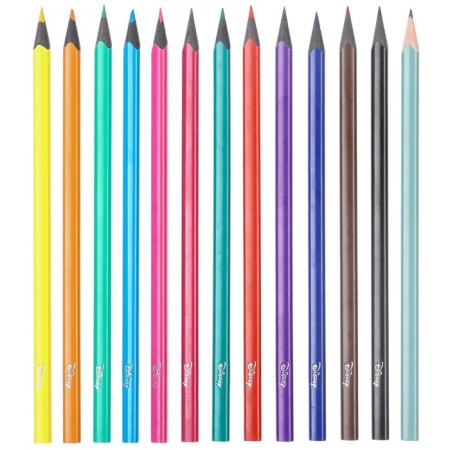 Colored pencils, 12 colors, trihedral, Minnie Mouse and Unicorn-3