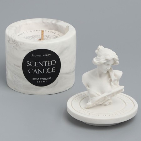 Candle in concrete aromatic "peach", soy wax-3