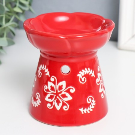 Aroma lamp ceramics "Flowers and twigs" mix 10x10x10.5 cm-2