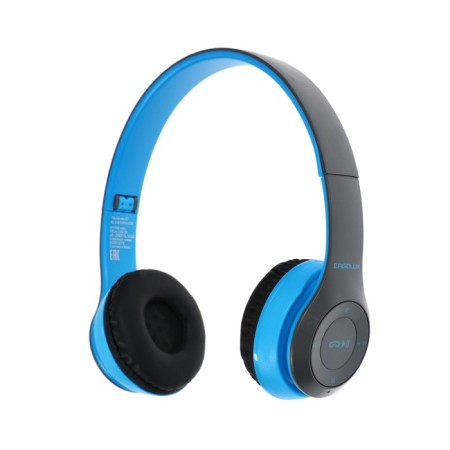 Headphones Ergolux ELX-BTHP01-C06, wireless, invoices, microphone, 250mach, FM, blue