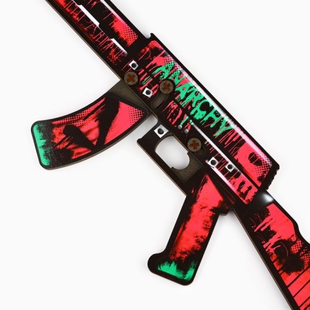 Wooden weapons, children's souvenir "Anarchy", automatic, 72.3 x 17.7 cm-2