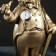 Figure "Cat in a tailcoat with a pipe" with a clock 32x20x14cm, bronze with gilding