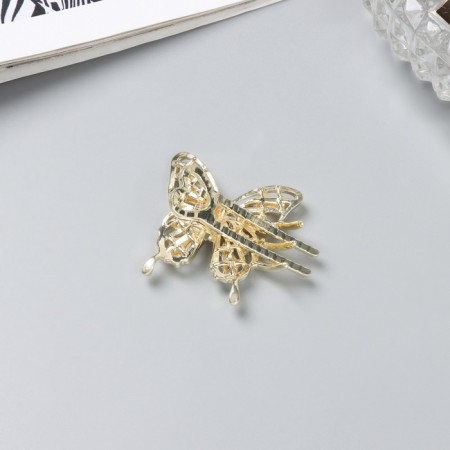 Hair clamp "Dorothea" butterfly, 3.5 cm, gold-1
