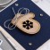 Handmade postcard "mittens" rhinestones, snowflake