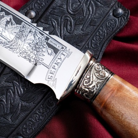 Caucasian knife, tourist "Golden Eagle" with scabbard, guard, steel - 40x13, 15 cm-1