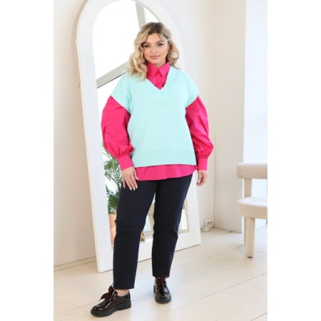 Women's vest, size 56, mint color-3