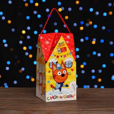 Gift folding box "Three cats" 10.5 x 10.5 x 21.5 cm-2