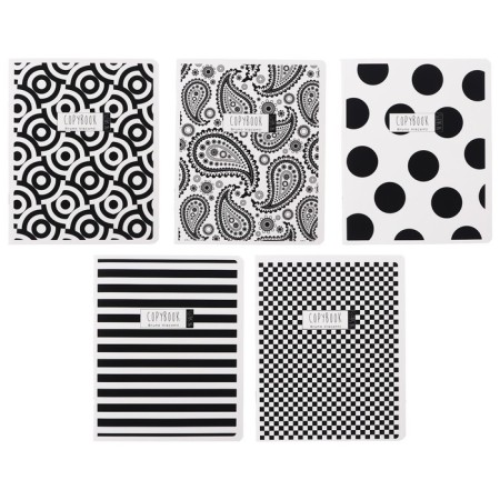 Notebook of 48 sheets in the Black & White.new cage, covered cartoon, lamination "Soft-Tach", mix