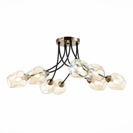 Ceiling EVOLUCE lamp. Sle205302-08. Besano. 8x40 W, E14, 91x91x35 cm, bronze color, black