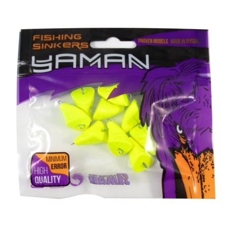 Cargo bullet-excentric stained collapsible Yaman 10 pcs., 18 g, yellow-4