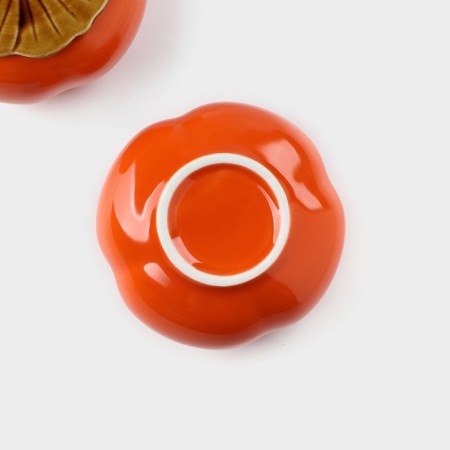 A set of ceramic banks for Persimmon storage, 2 items: 175 ml, Halloween dishes, Orange color-6