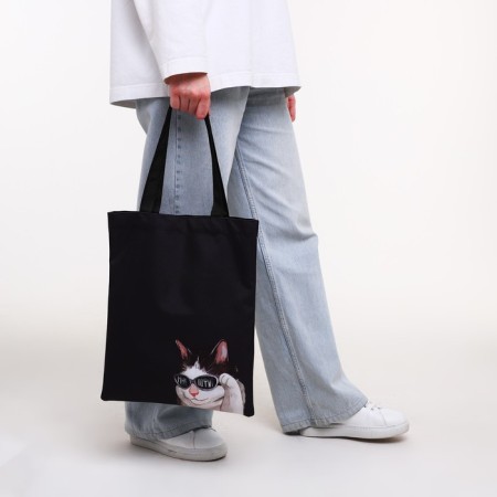 Shoper bag without fastening, black color-7