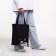 Shoper bag without fastening, black color