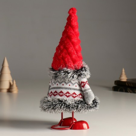 Interior doll "Santa Claus in a knitted caftan with patterns" 26 cm-2