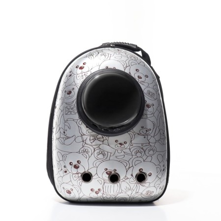 A backpack for carrying animals with a window for a review of "cubs", 32 x 26 x 44 cm, gray-1
