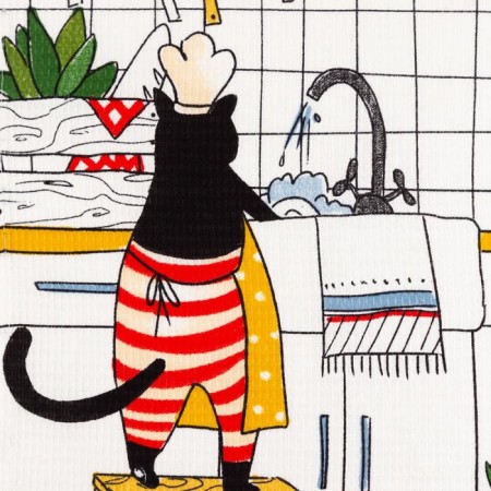 A set of kitchen towels of the “cat in the kitchen” 35x60cm-2pcs, 100% HL-4