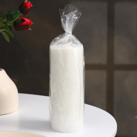 Candle-cylinder smooth, 6x15 cm, white, 24 hours-2