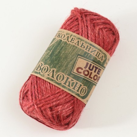 Yarn "Golden Jute fiber" 100% jute 50m/50g set 2pcs (red)-2