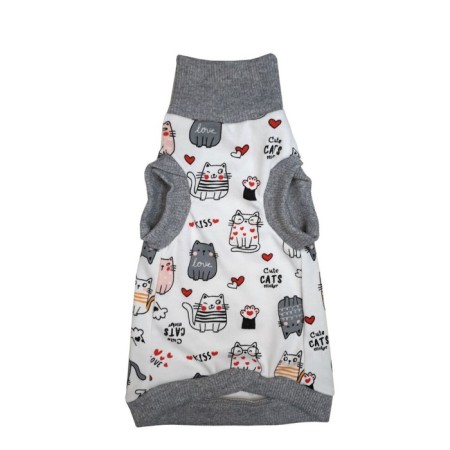 Cat Turtlenge "Cats", size L (DS 32 cm, OG 34-40 cm, Osh 21-26 cm), cotton-2