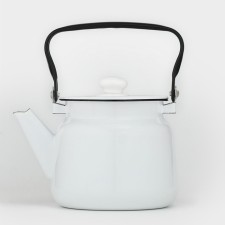 Kettle, 2.3 l, without a decolle, enameled cover, induction, white color