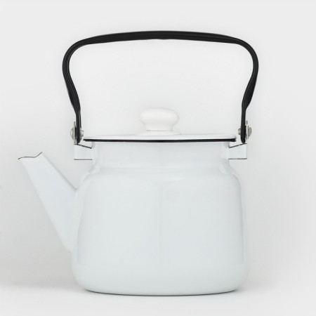 Kettle, 2.3 l, without a decolle, enameled cover, induction, white color