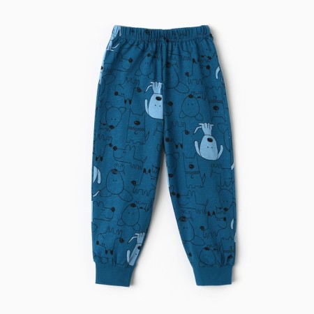 Pajamas for a boy, jeans color, height 110 cm-4
