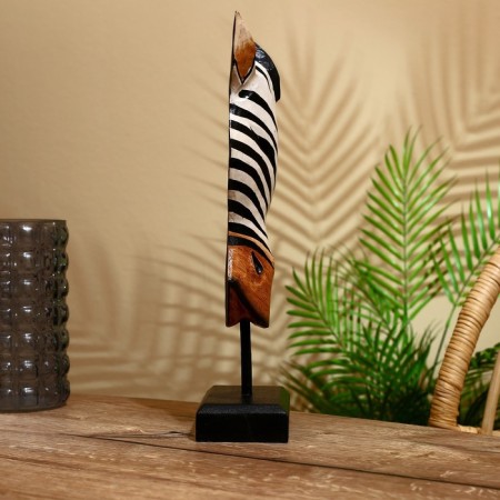 Mask "Zebra" on a stand, Albezia 40 cm-4