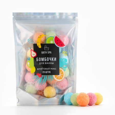 Gift set of cosmetics "Fruit mix", bathtub bombs 20 x 10 g, Beauty Fox-1