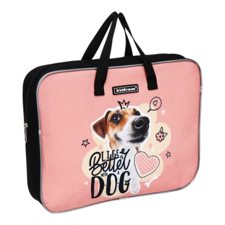Folder with A4+handles, 360 x 290 x 70 mm, textile, Erichkrause Jack Russell 60236-1