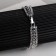 Bracelet with rhinestones "shine" thread in circles, white color in silver, 18 cm