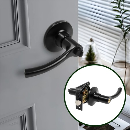 Latch (fashion 3186), interior, latch, 3 keys, matte black color