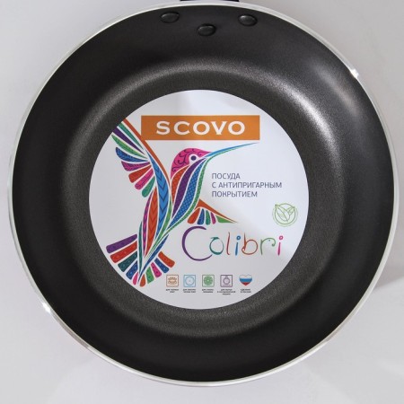 COLIBRI pan, D = 16 cm, plastic handle, anti -stick coating, pink color-6