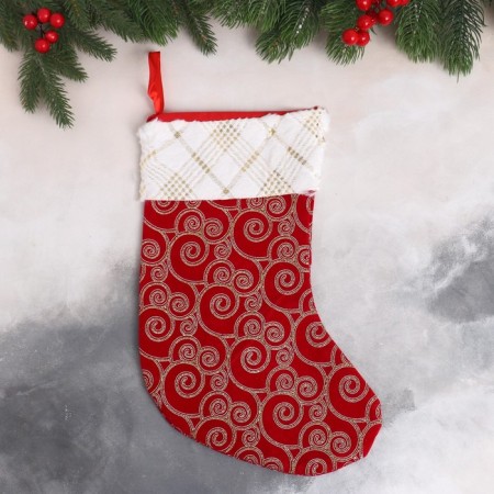 Soft suspension "Nosok - frosty patterns" 22x35 cm, red-1