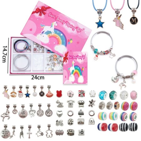 Set for creating bracelets "Gift for Girls", unicorn, 71 subject, color-4
