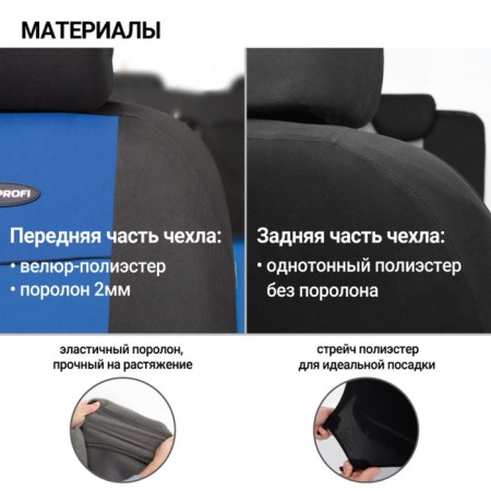 Autoshekhli university Autoprofi TT-902V BK/BL, polyester, velor, a set of 9 objects, front row, rear row, black/blue color-2
