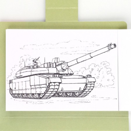Set in a postcard: an tearful block with tasks and pencils to the "young hero"-5
