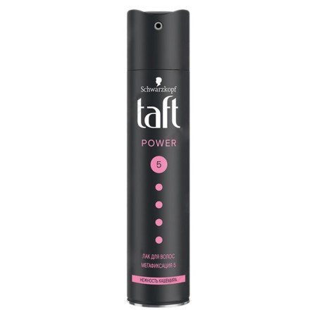 Hair varnish TAFT POWER "Cashmoire Tenderness", megafixation, 250 ml
