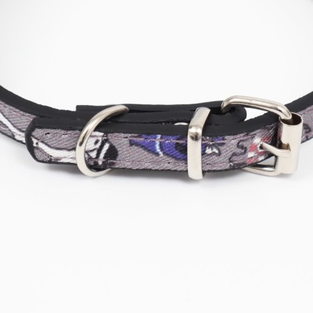 A collar with a scarf "Bright Life", 32 x 1 cm, gray-3