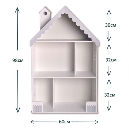 Puppet house "Veronica", white-gray color, 98x60x30 cm-3