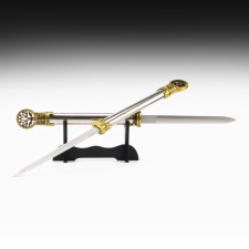 Souvenir dagger 2V1, on a stand, hung under holography, tip with a lotus, 59 cm