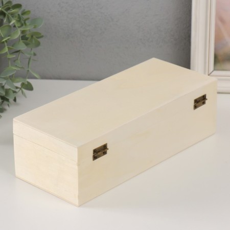 Casket wood for painting "rectangular" locking buckle 26x11x8 cm-3